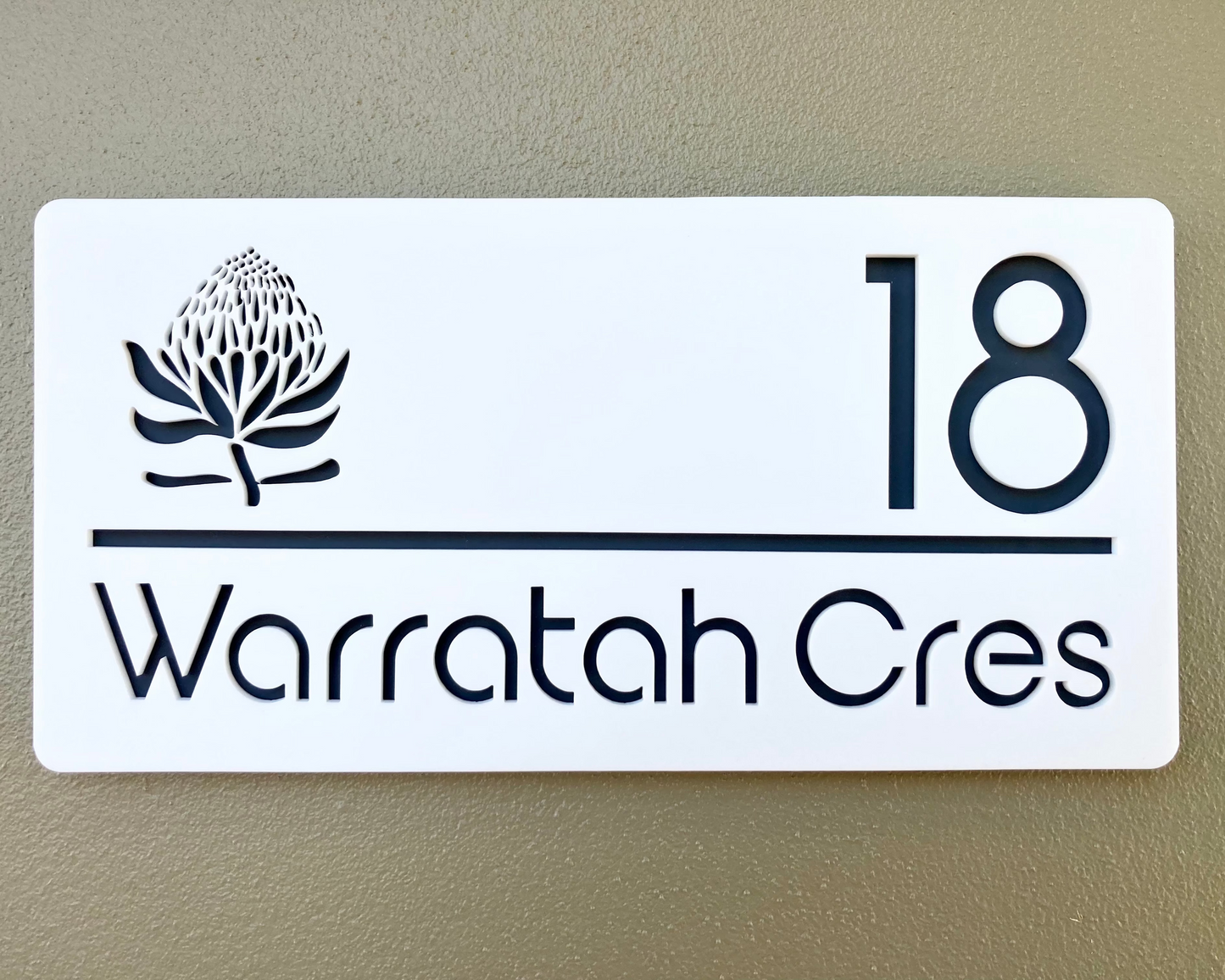 Custom Address Sign with Waratah