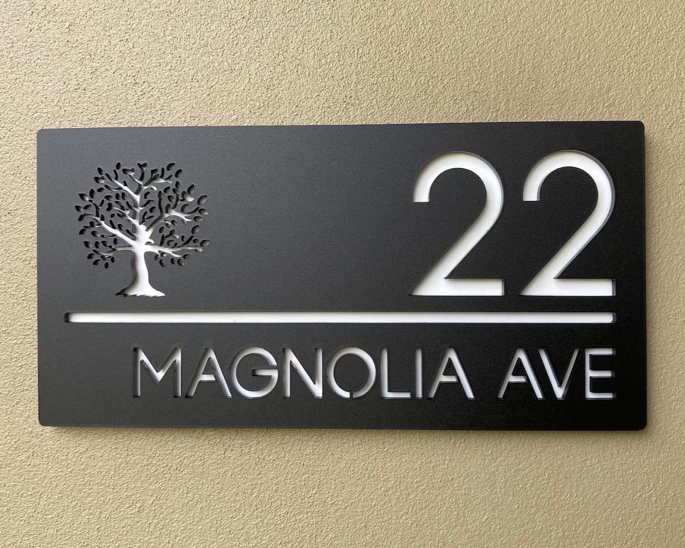 Custom Address Sign with Magnolia