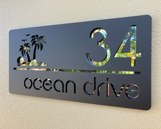 Personalised House Address Signs with Palm Trees
