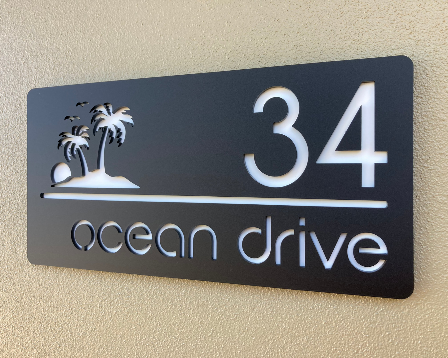 Personalised House Address Signs with Palm Trees