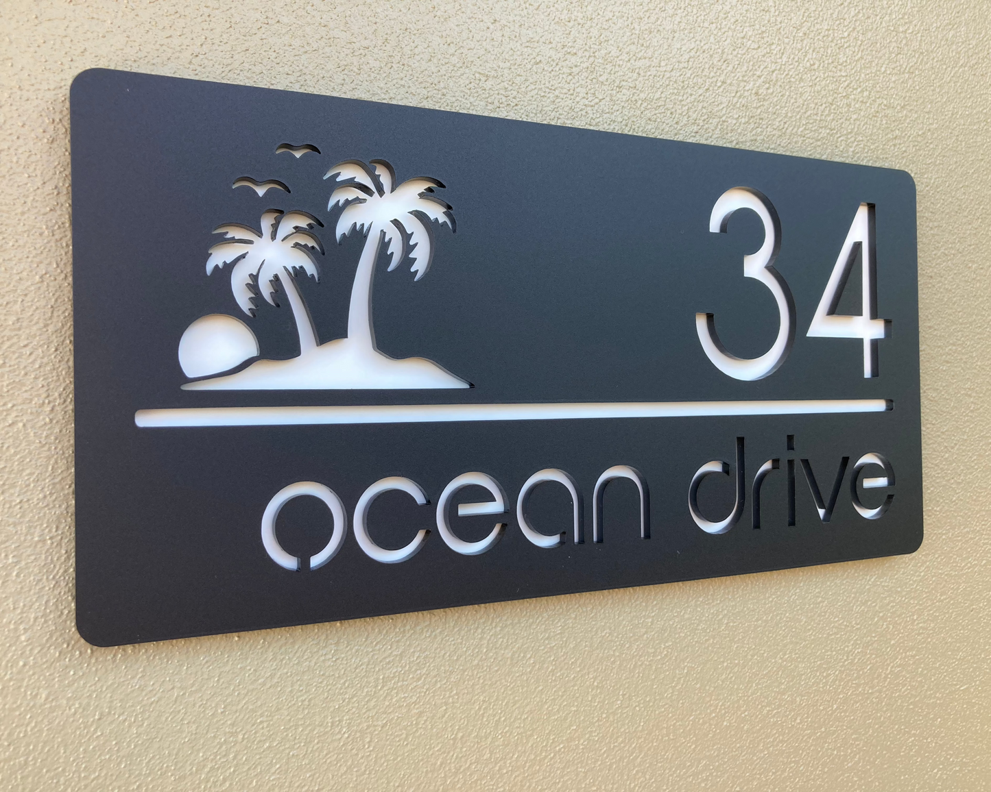 Personalised House Address Signs with Palm Trees