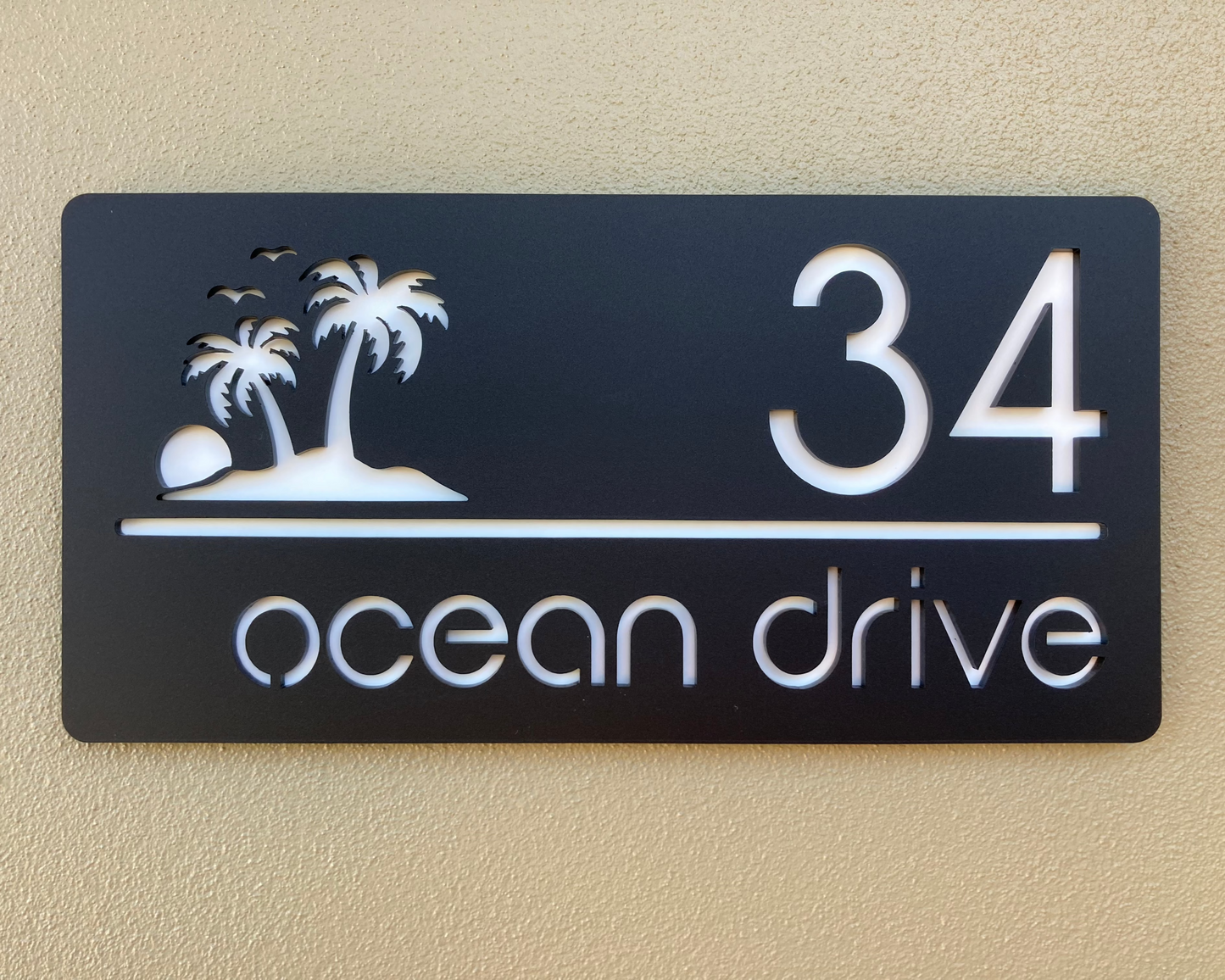 Personalised House Address Signs with Palm Trees