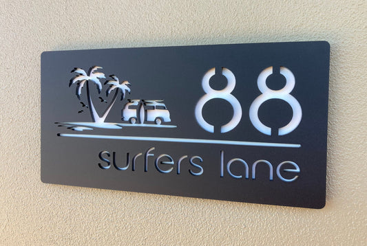 Custom Address Sign with Kombi