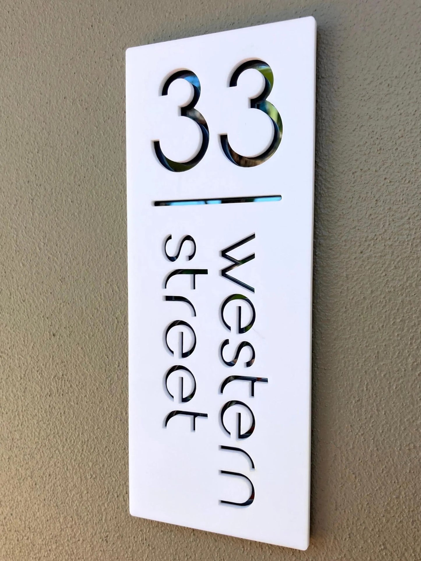 Custom Address Sign Vertical Design